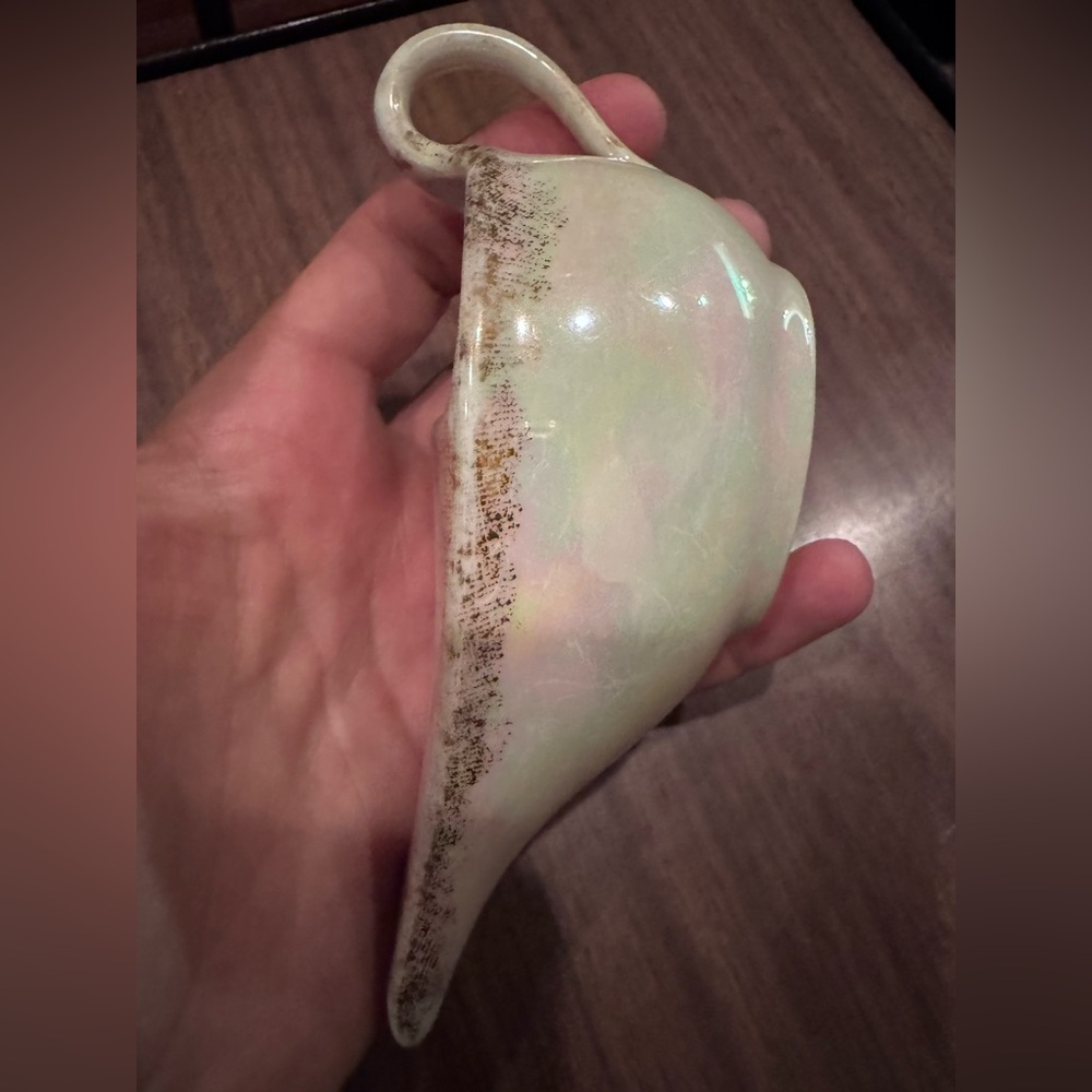 Vintage antique lusterware porcelain creamer or sauce boat